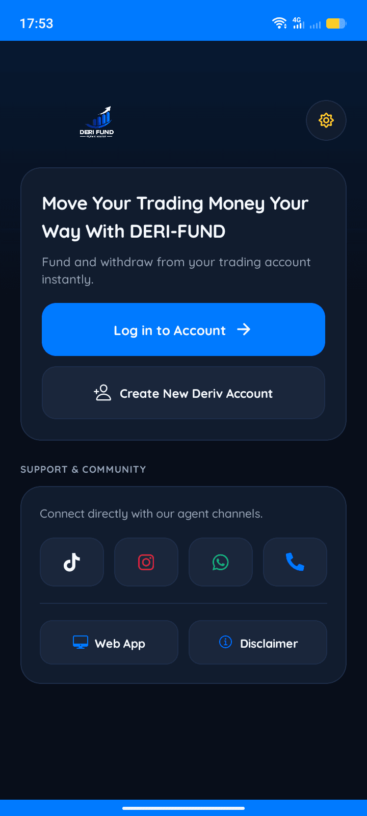 Derifund App Screenshot 1
